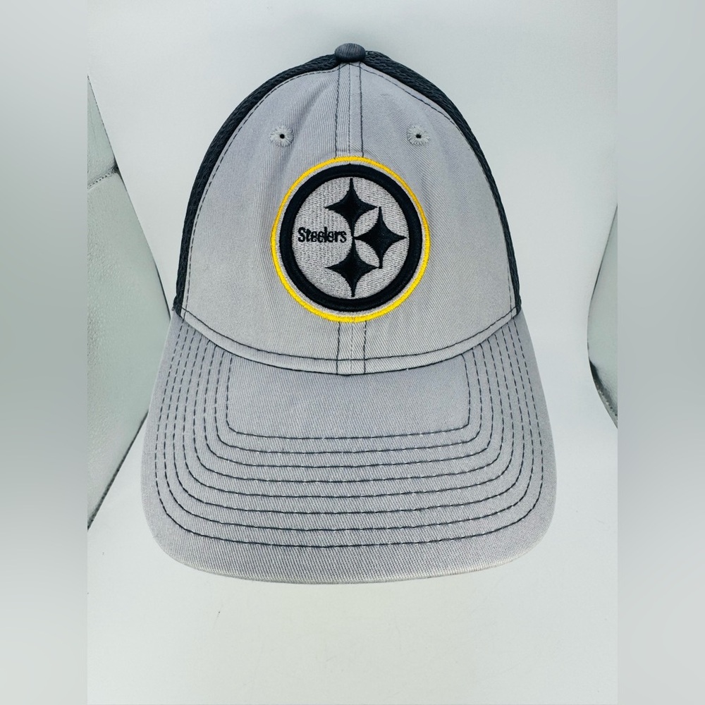 Pittsburgh Steelers Hat M/L Gray New Era 39THIRTY NFL Stretch